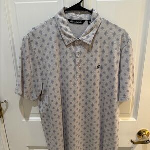 Travis Mathew Gray Patterned Men's Polo Shirt